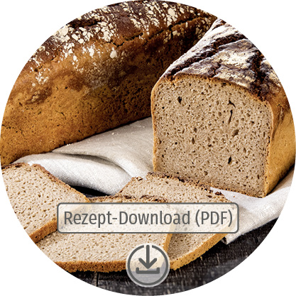 Download Button für Roggenbrot ohne Hefe Rezept als PDF