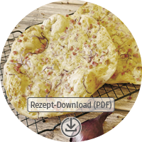 Download Button Sauerteig Flammkuchen Rezept als PDF