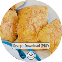 Download Button Flammkuchen-Taschen mit Apfel und Speck Rezept als PDF